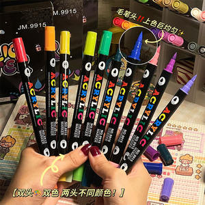 Importation de papeterie personnaliser <span class=keywords><strong>arrtx</strong></span> chaussures de golf marqueur en tissu graffiti marqueurs acryliques triangle feutre pointe marqueur acrylique 24 couleurs - Product Image 3