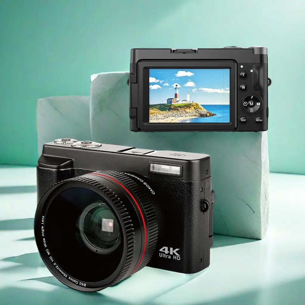 Câmera digital de vídeo DSLR para fotografia profissional, câmera com rotação de 3 "", vídeo vlog 4K ultra HD, câmera digital de vídeo DSLR
