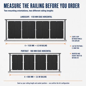 Kit Solar para Balcón de 800W, Panel Fotovoltaico Flexible, Sistema de Módulos Solares Monocristalinos para Techo de Apartamento o Terraza - Product Image 3