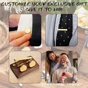 Boîte à boutons de manchette en bois de noyer, organiseur de bijoux avec fermeture magnétique pour accessoires masculins - Product Image 3