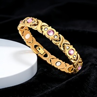 Bracelet en alliage 889, best-seller, module magnétique détachable, alliage écologique, serti de diamants, design floral réglable