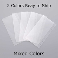 Yihe TK - Fundas para Agenda A6 de 6 Anillas, con Hojas Sueltas, 2 Colores, Transparentes, con Ranuras para Tarjetas de PP y 2 Bolsillos