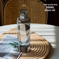 Bouteilles en verre transparentes pour boissons, avec échelle graduée, sérigraphiées, cylindriques, vente en gros
