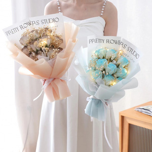 New Style Artificial Flower Led Soap Flower 11 Rose Bouquet Christmas <strong>Graduation</strong> Valentine's Day <strong>Gift</strong> Flowers Bouquet - Product Image 2
