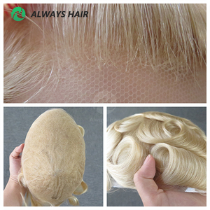 Alwayshair Full para <span class=keywords><strong>hombre</strong></span> de encaje suizo peluca <span class=keywords><strong>Invisible</strong></span> Natural Indian Hair Unit Toupee #613 - Product Image 2