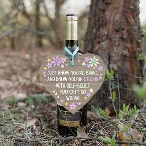 <strong>Personalised</strong> Handmade <strong>Wooden</strong> Hanging Heart Plaque Wall <strong>Sign</strong> Motivational Message Present for Your Best Friendship Gift - Product Image 3