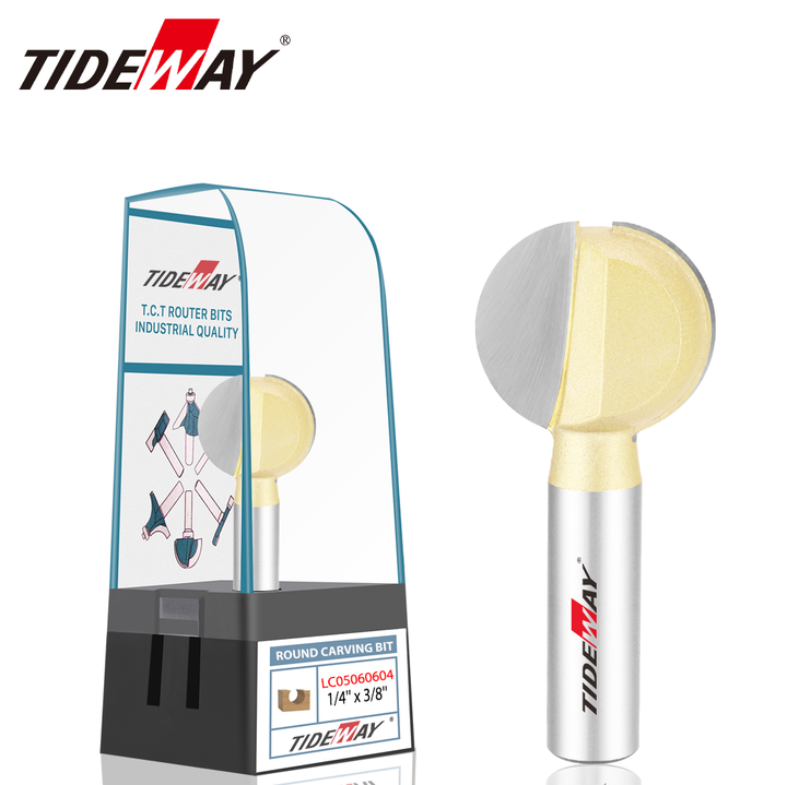TIDEWAY Professional Grade Carbide Tipped Round Carving Router Bits for ...