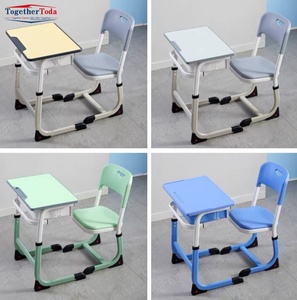 Meubles scolaires modulaires de haute qualité, ensemble bureau et chaise pour l'éducation des enfants, fabriqués en métal durable - Product Image 2