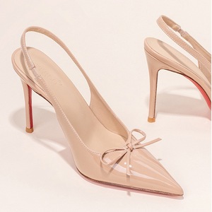 Zapatos de tacón alto de charol con lazo y suela roja, huecos, de 8 cm, tipo slingback con correa, estilo hada, primavera/verano 2025 - Product Image 2