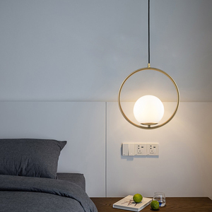 Lampada a sospensione a sfera grande in metallo moderno in vetro sospeso europeo illuminazione da cucina lampadari a sospensione e lampade a sospensione - Product Image 5