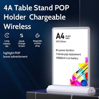 Support de table en acrylique avec cadre en aluminium rectangulaire A4, support POP, éclairage LED, luminosité de 5000 lumens, design durable et respectueux de l'environnement