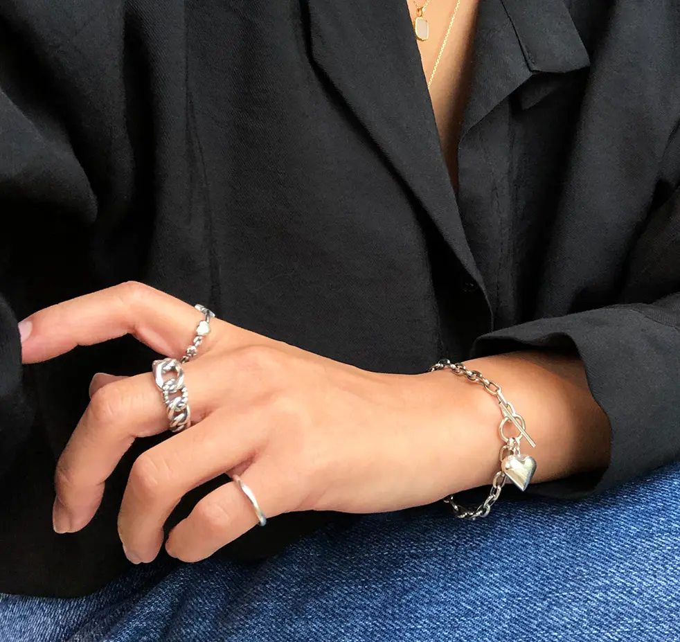 Высококачественный корейский вариант браслета из стерлингового серебра 925 пробы серебряные ювелирные изделия тяжелая промышленность браслет Пряжка ювелирные изделия