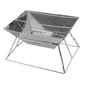 Barbecue pliable ultra-léger en acier inoxydable, réchaud à charbon de bois compact et portable pour le camping, les pique-niques et la pêche - Product Image 1