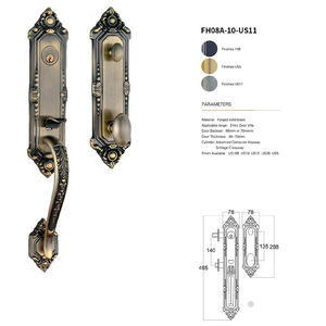 Offre Spéciale – Ensemble de Serrures à Mortaise pour Porte d'Entrée, Design Simple, Couleur Bronze, avec Poignée en Laiton - Product Image 1