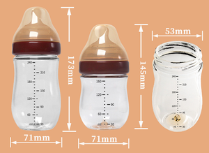 <span class=keywords><strong>Biberon</strong></span> en verre pour nouveau-né 160ML conception anti-colique anti-étouffement <span class=keywords><strong>mamelon</strong></span> en forme de sein bouteille résistante à la chaleur en borosilicate - Product Image 5