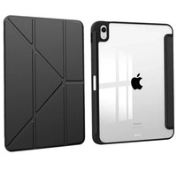 Étui multi-pliable en forme de Y avec fonction veille/réveil automatique pour iPad Air 11/13 10e/11e génération, en cuir PU avec dos transparent en acrylique et support pour stylet