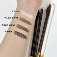 Crayon à sourcils OEM ODM imperméable, anti-transpiration, longue tenue, 4 couleurs, avec taille-crayon, végan, sans cruauté, vente en gros, logo personnalisé