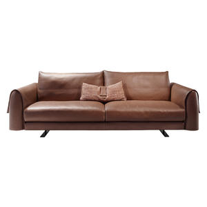 Sofá de Cuero Vacuno de Primera Calidad con Función de Almacenamiento, Forma Recta, Muebles de Sala de Estar Totalmente en Cuero Genuino - Product Image 4