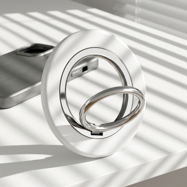 Ultra Thin Magnetic Phone Ring Holder Double-Sided Strong Suction 360 Degree Rotating Aluminum Stand Finger Loop Grip Bracket