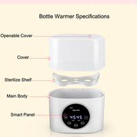 Chauffe-biberon intelligent portable à affichage LCD en temps réel, stérilisateur de tétines et sucettes, chauffe-biberon rapide, cuiseur vapeur pour aliments pour bébés