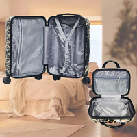 Valise à roulettes sexy à motif léopard, ABS+PC, rotation à 360 degrés, fermeture éclair, étanche, antivol, pour voyage