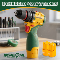 Perceuse sans fil industrielle 18V 2.0AH avec moteur sans balais, outil électrique rechargeable avec batterie pour la construction et le vissage