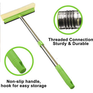 Nettoyeur de vitres avec longue rallonge Essuie-glaces de sol Raclette de <span class=keywords><strong>lave</strong></span>-<span class=keywords><strong>vitre</strong></span> Éponge Vadrouille pour le nettoyage de voiture et de vitres Personnalisable - Product Image 4