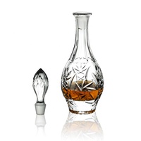 N7 kualitas tinggi kristal bening kaca Whiskey Decanter botol anggur pola kincir angin ukiran desain transparan rumah tangga