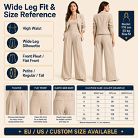 Pantalon de costume large sur mesure pour femme, pantalon ample pour femme, usine OEM ODM, fabricant de vêtements décontractés haut de gamme à marque privée
