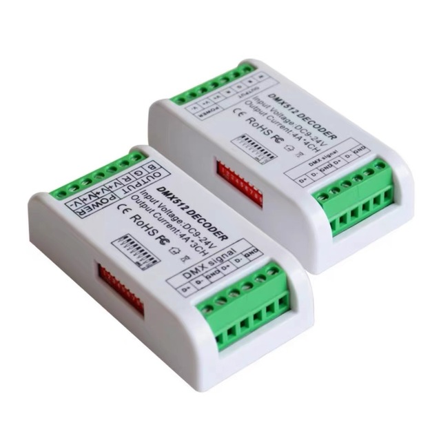 3CH 4CH LED decoder with DIP DMX512 constant voltage control RGBW light strip mini controller project