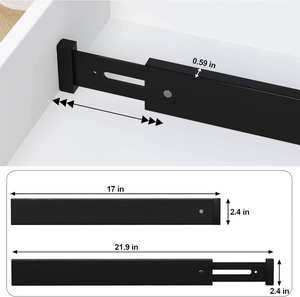 Ensemble moderne et durable de 4 pièces, séparateur de tiroir en bambou noir réglable en hauteur de 2,4 pouces, organisateur de couverts - Product Image 5