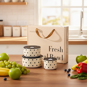 Juego de Tres Recipientes de Cerámica Resistentes al Calor, Aptos para Microondas, con Tapa Hermética, para Almuerzo en el Trabajo/Hogar, Caja de Regalo - Product Image 6