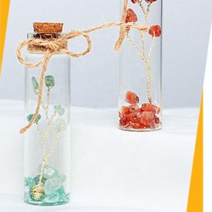 Doğal 7 Renkli Kristal Ağacı Cam Şişede Şifa Taşları Dekorasyon Toptan Hediye - Product Image 4