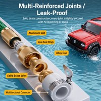 TURUI TR-0005 Tuyau d'arrosage flexible magique à triple expansion professionnel pour lavage de voiture avec raccords en cuivre pur et rangement