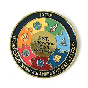 Moneda de desafío personalizada de rompecabezas de esmalte duro multicolor chapada en oro para el Año Nuevo Chino, el Día de San Valentín y aniversarios. - Product Image 1