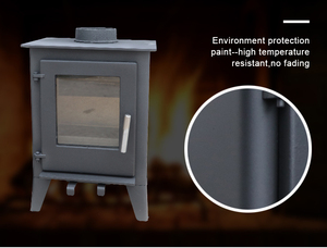 Estufa <span class=keywords><strong>de</strong></span> Leñ<span class=keywords><strong>a</strong></span> Moderna <span class=keywords><strong>de</strong></span> Hierro Fundido con Horno y Cristal - Product Image 4