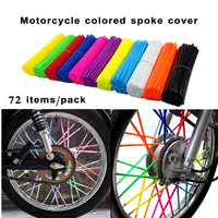 Accessoires de modification pour moto tout-terrain, couvre-rayons colorés, manchon universel en fil d'acier, protection pour rayons, 72 pièces/paquet, 24 cm