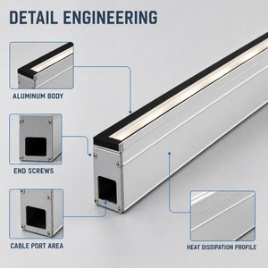 Luminaire linéaire LED encastré au sol OEM ODM, éclairage continu et uniforme, pour entrée d'hôtel, place publique, promenade commerciale - Product Image 4