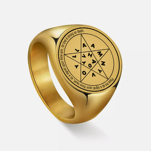 Anillo Talismán de Venus en Acero Inoxidable 316, con la Inscripción 'Colócanos como un Sello en tu Corazón', Joyería Amuleto 'El Amor es Fuerte Como la Muerte' - Product Image 3