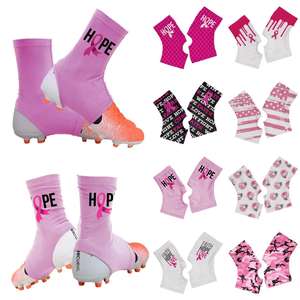 Penutup tali sepak bola kustom desain kanker payudara pita merah muda Spats Sepakbola Amerika - Product Image 1