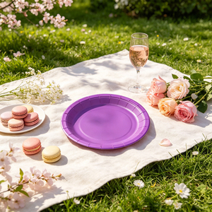 Juego de Vajilla Morada para Fiesta de 17 cm, Juego de 8 Elegantes Decoraciones para Mesa - Product Image 5