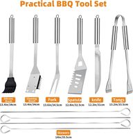 11Pcs Set Peralatan Panggang BBQ dari Baja Tahan Karat, Perlengkapan Alat Panggang Praktis Portabel dengan Tas Penyimpanan