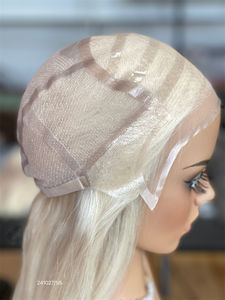 Perruques médicales en silicone personnalisées SHY HAIR, 100% cheveux vierges européens, lisses, blondes, 60A, sans colle, transparentes pour la dentelle, pour l'alopécie - Product Image 2