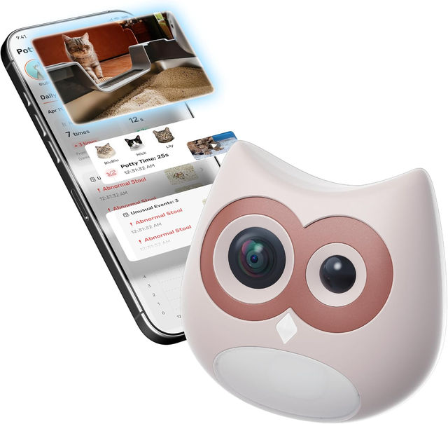 USMILEPET Cat Litter Box Camera with App AI Health Monitoring & Alerts Track Urination & Stool Pet Health Monitor for Litter Box