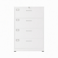 Armoire de classement métallique pour bureau commercial, armoire de classement latérale à 4 tiroirs, armoire de rangement verrouillable pour usage de bureau