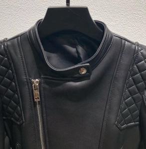 Chaqueta de cuero de imitación con cremallera diagonal para hombre, abrigos de solapa de invierno de piel de oveja, negro, blanco, marrón oscuro, botón - Product Image 3