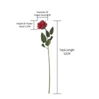 Großhandel Blumenarrangement Dekorative Seiden-Einzelstiel Rosa Künstliche Rosen für Hochzeit Valentinstag Weihnachtsdekoration