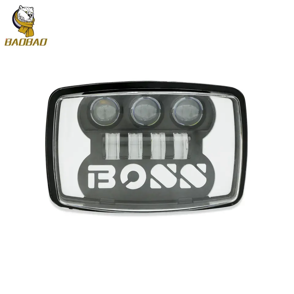 BAOBAO BB1681 Boss DRL 5x3 LED headlight LED Work Light 4'' H4 5 inch Square Moto Bike Lamp LED Headlight For Motorcycles