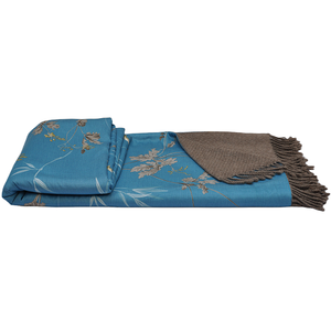 ผ้าห่มดีไซน์หรู BLUE PHOENIX ผ้าไหม 50% ขนแพะทิเบต 50% สองด้าน นุ่มมาก อุ่นสบายสำหรับฤดูหนาว ใช้ได้กับโซฟาและเตียง - Product Image 2