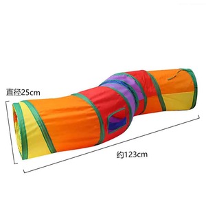 Fabriek Goede Prijs Kat Tunnel Speelgoed 3 Weg Inklapbare Zelfhulp Reliëf Rollende Vloer Kanaal Kat Tunnel Met Bal Te Verlichten Verveling - Product Image 4